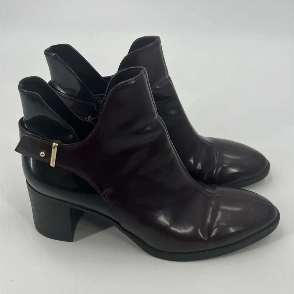 Zara black brown leather boots shoes size 38